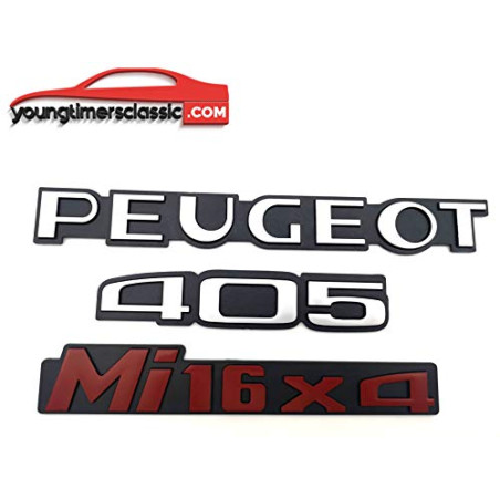 Juego de 3 logotipos Peugeot 405 MI16X4