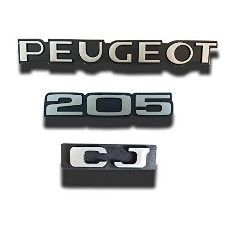 Conjunto de logotipos Peugeot 205 CJ de 3 monogramas