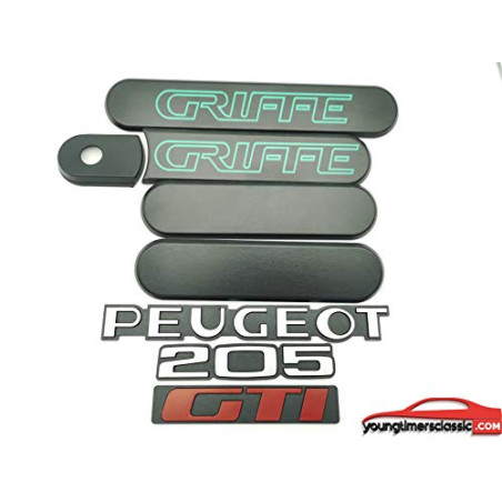 Guardabarros Peugeot 205 GTI Garra negra + 3 logos