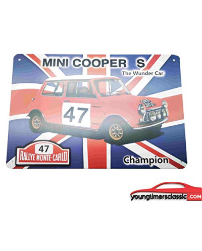 Mini Cooper S London metal plate 20x30