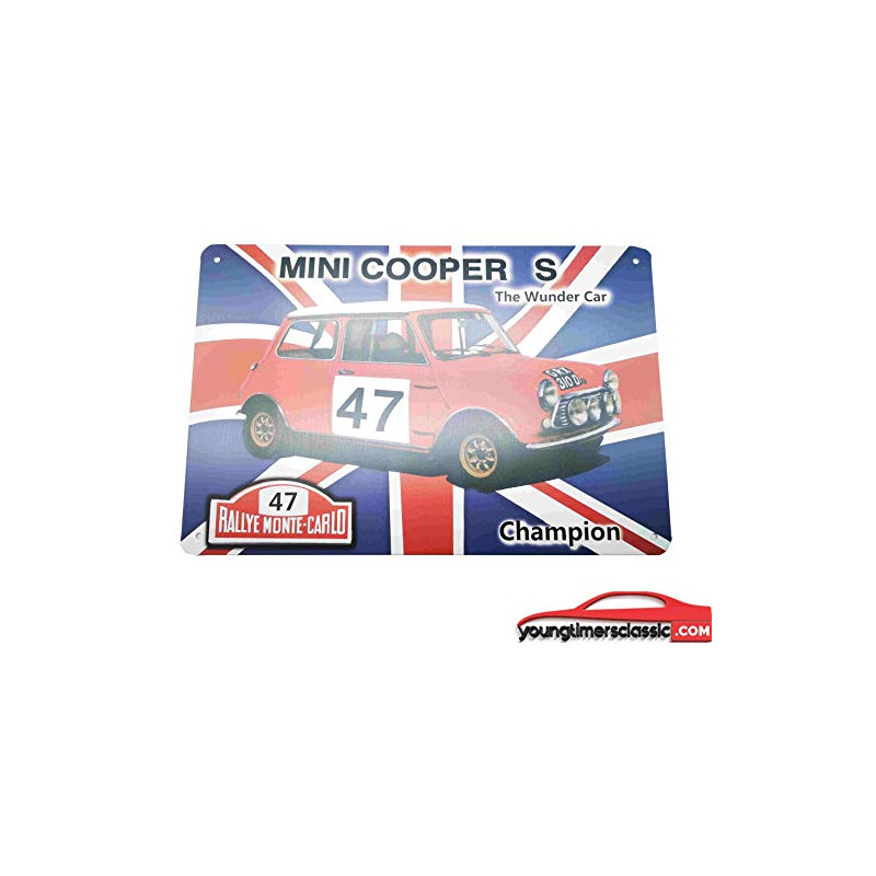 Mini Cooper S London metal plate 20x30