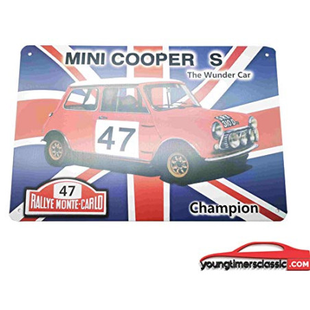 Mini Cooper S London Metallplatte 20x30