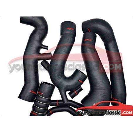 Renault 21 2L Turbo air hoses in Matt black Silicone 4 ply