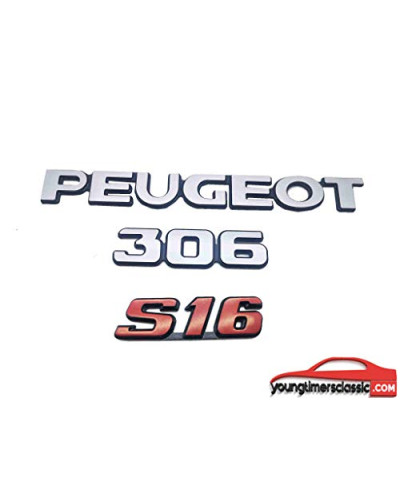 Peugeot 306 S16 juego de 3 Monogramas