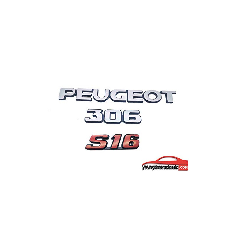 Peugeot 306 S16 juego de 3 Monogramas
