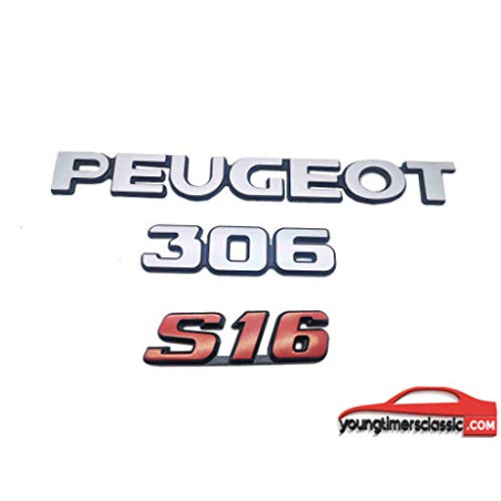 Peugeot 306 S16 set van 3 logo's