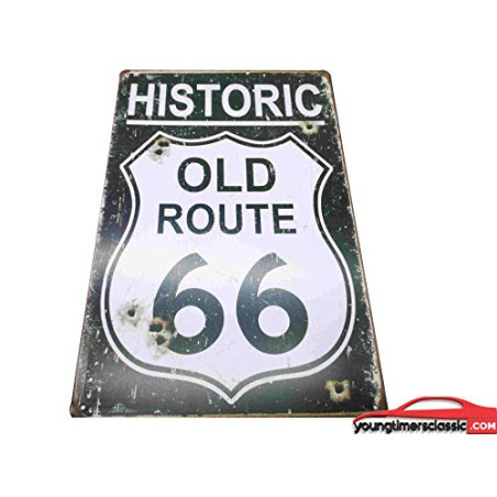 Route 66 Placa metálica histórica 20x30
