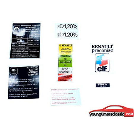 Renault Clio Williams engine compartment stickers complete kit