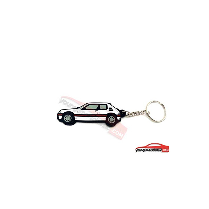 Peugeot 205 GTI keychain in Soft PVC - White