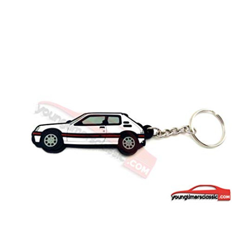 Porta-chaves Peugeot 205 GTI em PVC macio - Branco