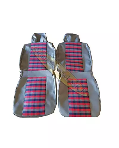 4L NM Bekleding Zittingset Voor/Achter Rood Plaid