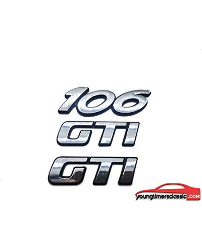 Monogrammes 106 Phase 2 et 2 Logo GTI Chrome