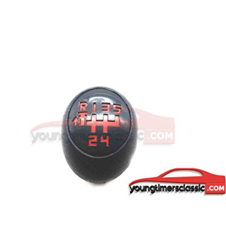 Pommeau de vitesse 205 GTI BE1 5 vitesses grille rouge