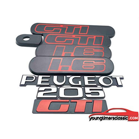 Custodes Peugeot 205 GTI 1.6 nero + 3 loghi