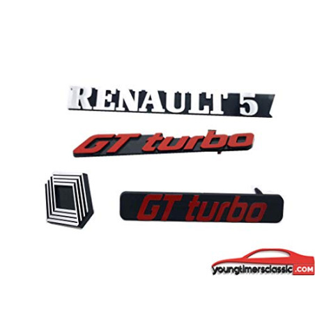 Super 5 GT Turbo fase 1 logo's kit van 4 monogrammen