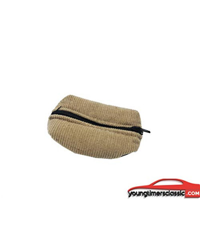 Beige Ribbed Coin Purse