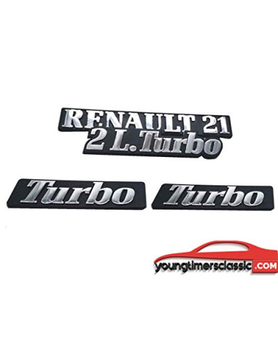 Monogramas Acabado Cromado Renault 21 2L Turbo Juego de 4