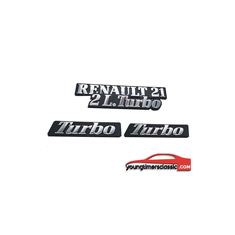 Monogrammes Finition Chrome Renault 21 2L Turbo Lot de 4