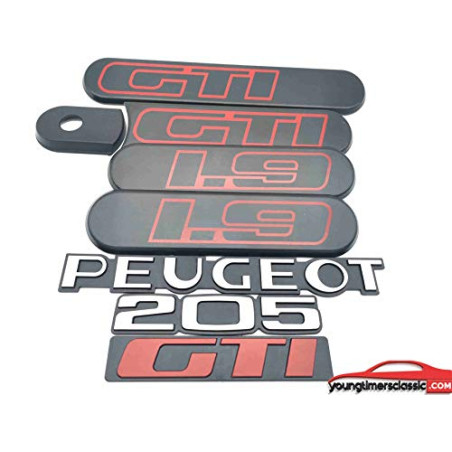 Custodes Peugeot 205 GTI 1.9 grise plus 3 logos