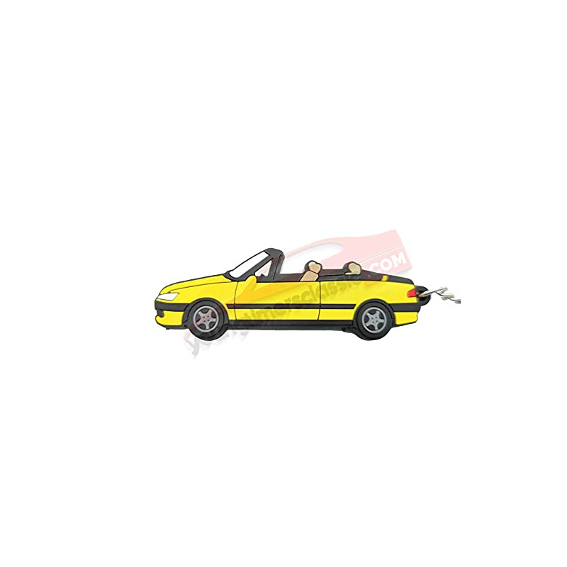Gelber Schlüsselanhänger Peugeot 306 Cabriolet
