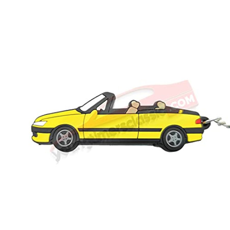 Sleutelhanger Peugeot 306 cabriolet geel