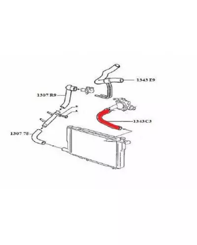 Upper radiator hose 205 GTI 1.6 1343C3