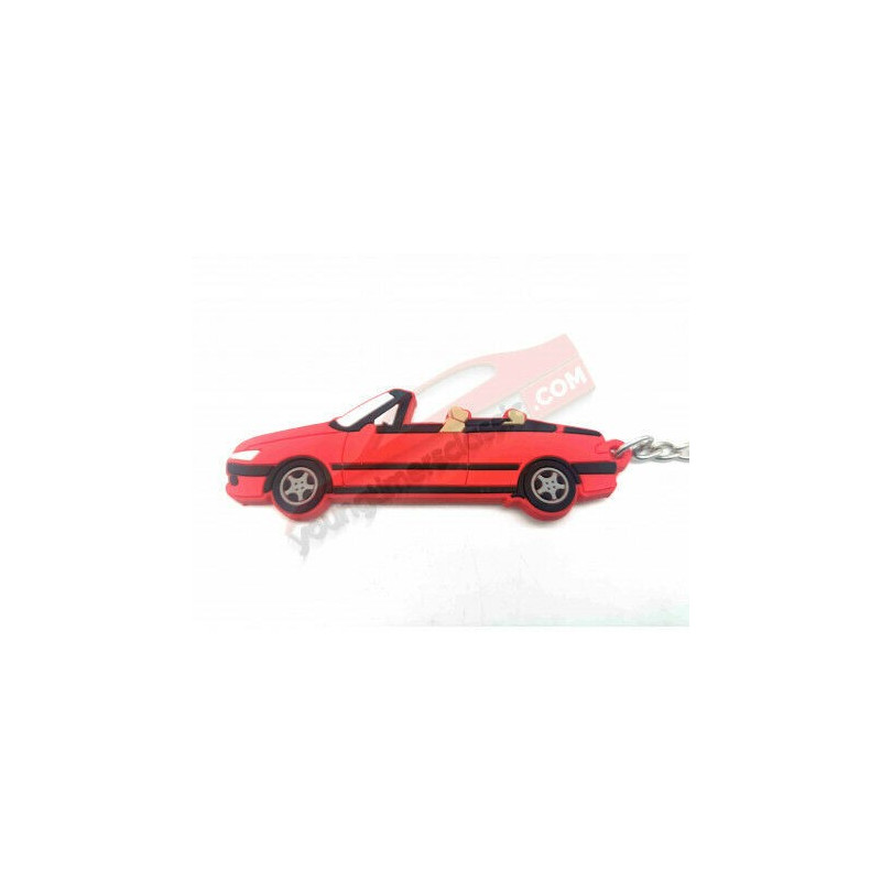 Rode Peugeot 306 Cabriolet sleutelhanger