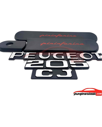 Pannelli laterali e loghi Peugeot 205 CJ neri