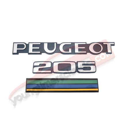 Peugeot 205 Junior logo verde azul amarillo