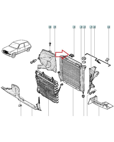 Renault 11 Turbo upper radiator support