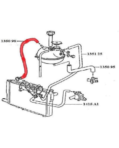 Expansion tank hose for Peugeot 309 GTI
