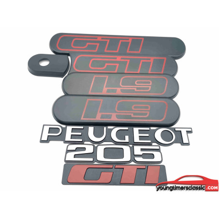 Custodes Peugeot 205 GTI
 1.9 noire + 3 logos