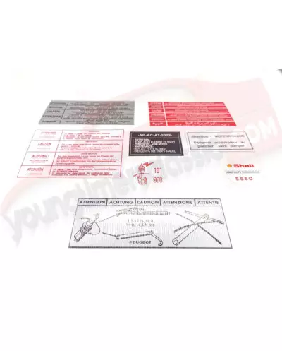 PEUGEOT 205 GTI 1.6L 115 hp engine stickers