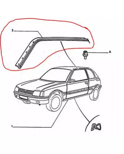 Türdichtung oben rechts Peugeot 205 902103