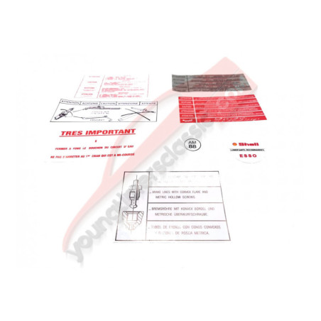 Peugeot 104 engine compartment stickers