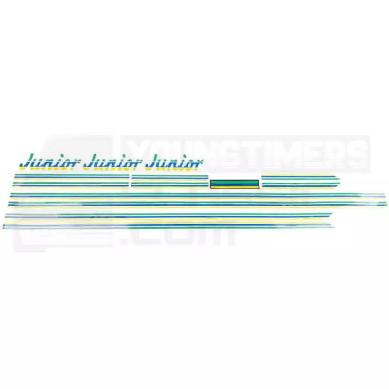 Stickers complet Pour Peugeot 205 JUNIOR couleur vert bleu jaune