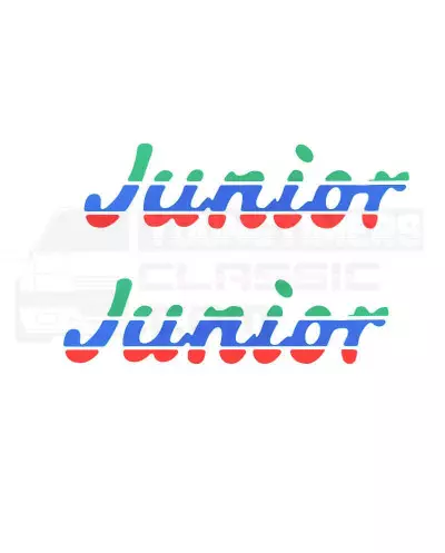 Front wings stickers Peugeot 205 JUNIOR green blue red sticker