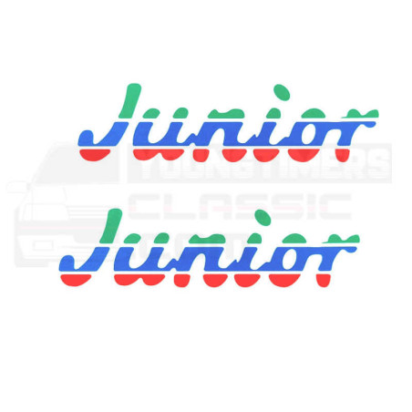 Front wings stickers Peugeot 205 JUNIOR green blue red