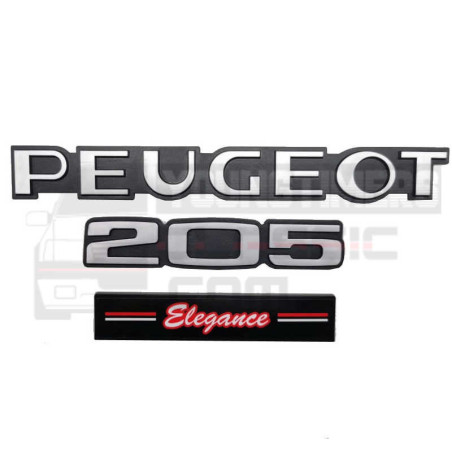 Peugeot 205 ELEGANCE Logos Set mit 3 Logos