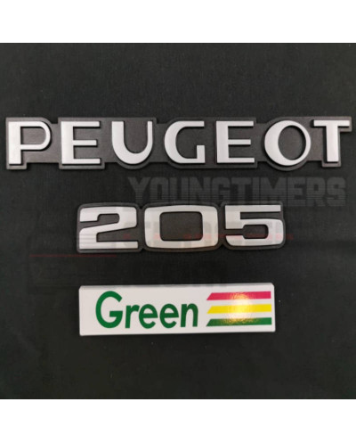 Monogramma del bagagliaio della Peugeot 205 VERDE
