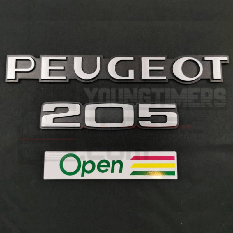 Peugeot 205 OFFENES Kofferraummonogramm