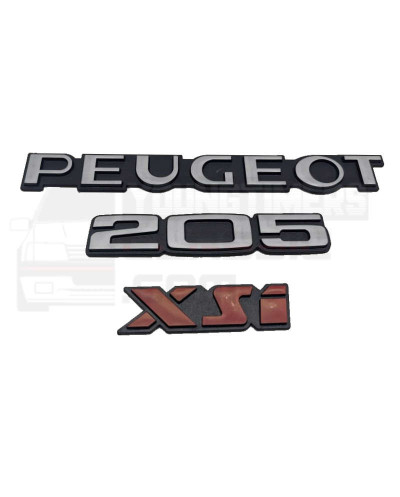 Lote de 3 logos de maletero Peugeot 205 XSI