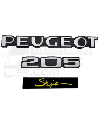 Logo de coffre Peugeot 205 Style