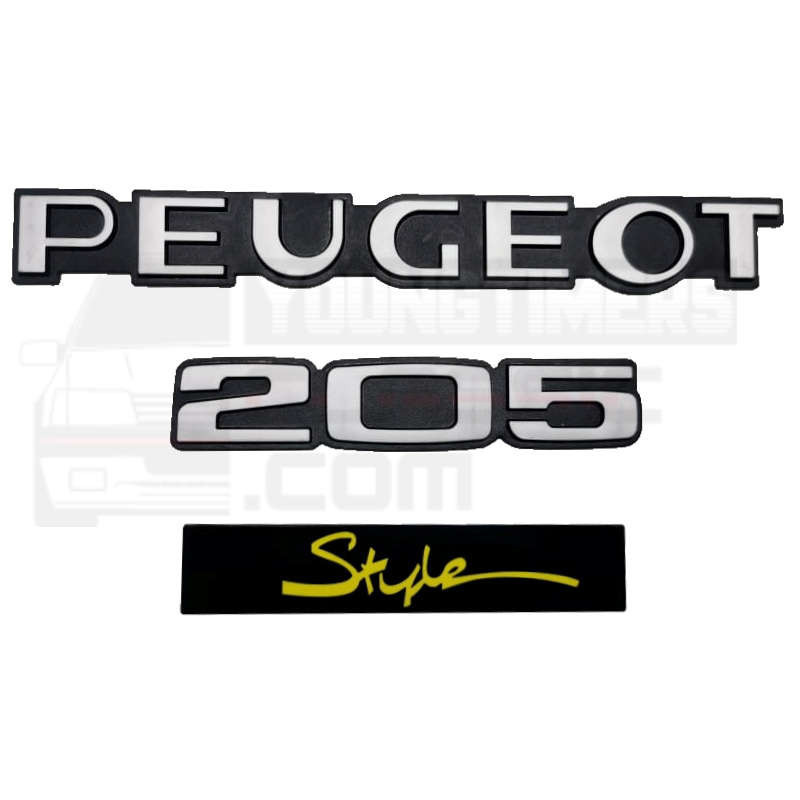 Logotipo del baúl Peugeot 205 Style