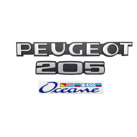 Peugeot 205 Océane Logo-Set mit 3 Logos