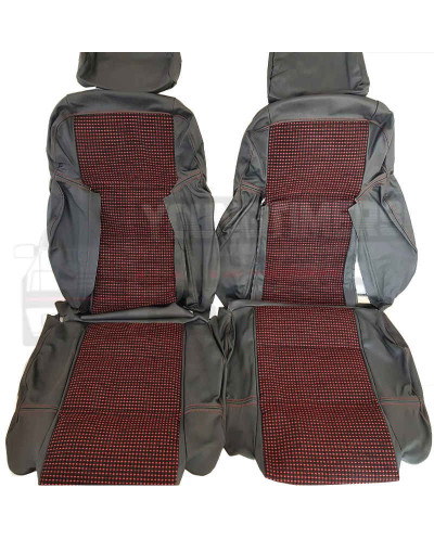 Quartet 205 CTI complete seat covers Gray leather, anthracite semi-leather fabrics
