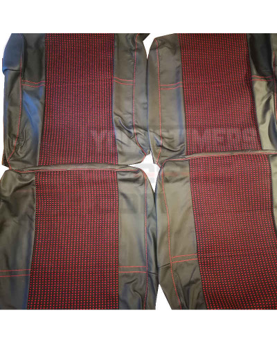 Red Quartet fabrics Peugeot 205 CTI seat covers complete upholstery