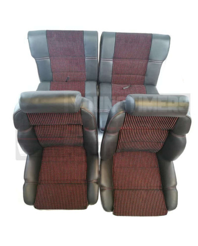 Capas de assento estofos completos Para Peugeot 205 CTI couro cinza antracite
