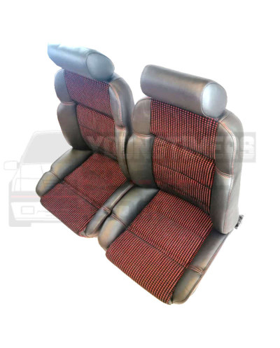 Complete seat covers Fabrics Quartet red Peugeot 205 CTI complete upholstery rear bench and front seat