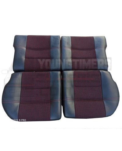Peugeot 205 CTI rear seat in gray leather and red Quartet fabrics
